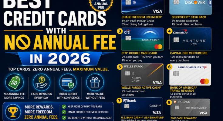 Best Credit Cards With No Annual Fee in 2026